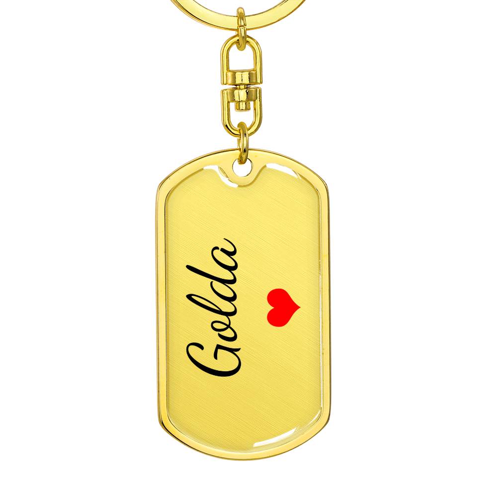 Golda Keychain – Custom Name Keychain for Women