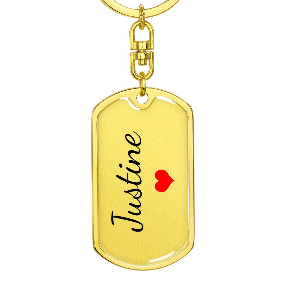 Justine Keychain – Name Keychain for Women