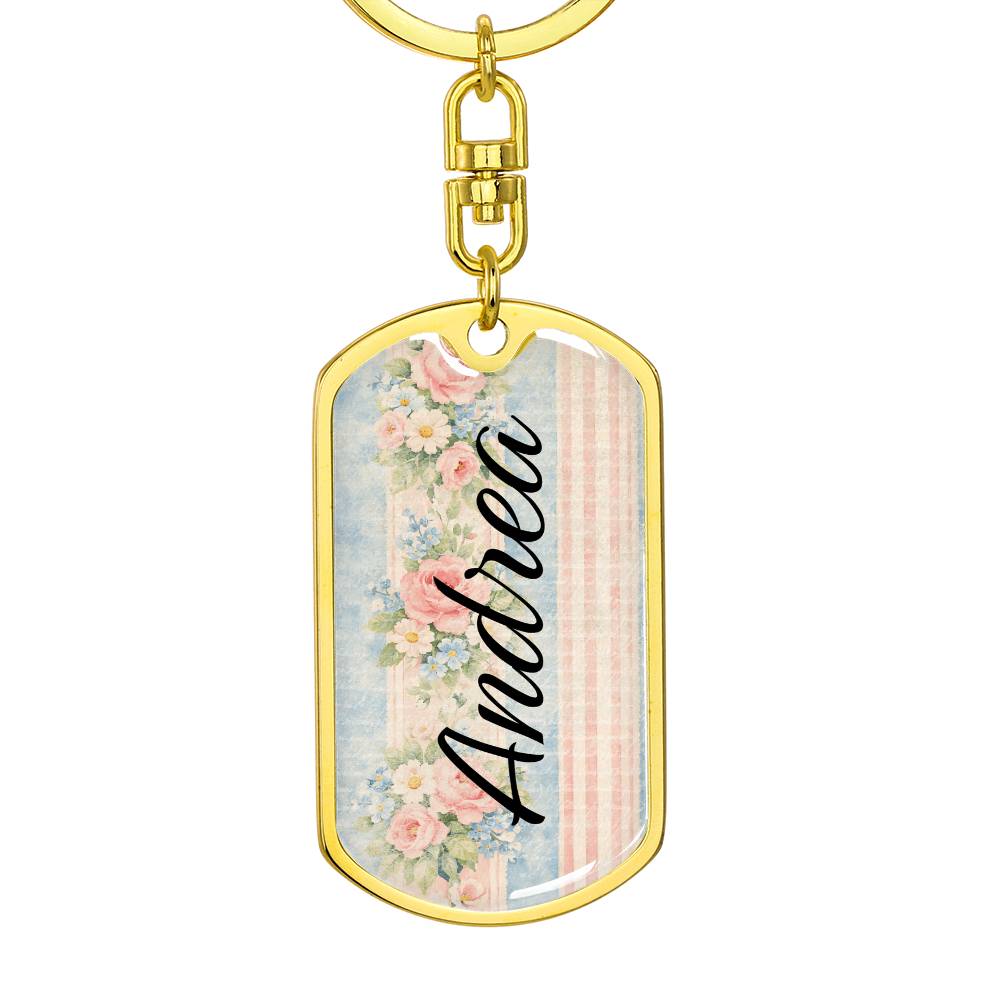 shineon dog keychain - floral with birthstone font 4