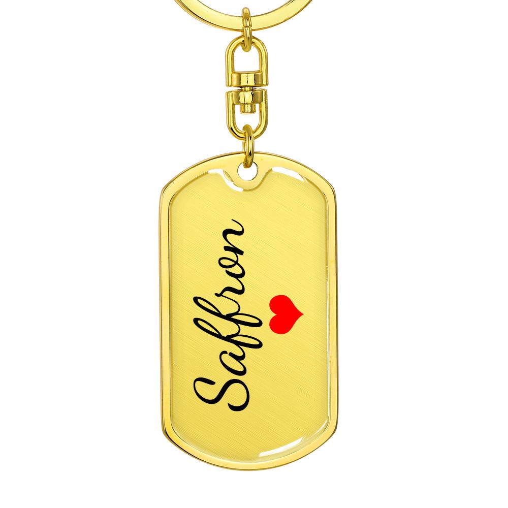 Saffron Keychain – Name Keychain for Women