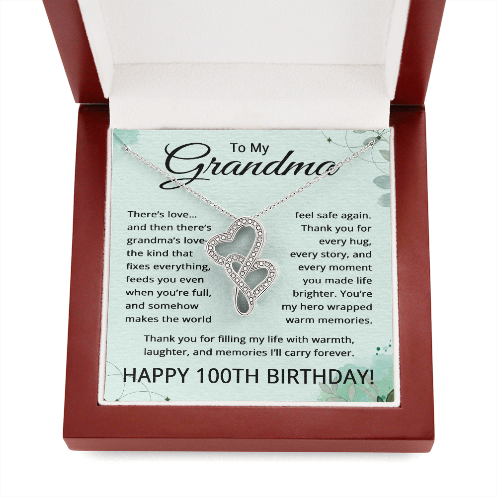 100th Birthday Gifts for Grandma - To My Grandmother Necklace - 100 Years Old Grandma