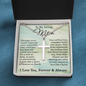 To My Loving Mom Necklace - Christian Cross Pendant Necklace for Mother's Day Gift