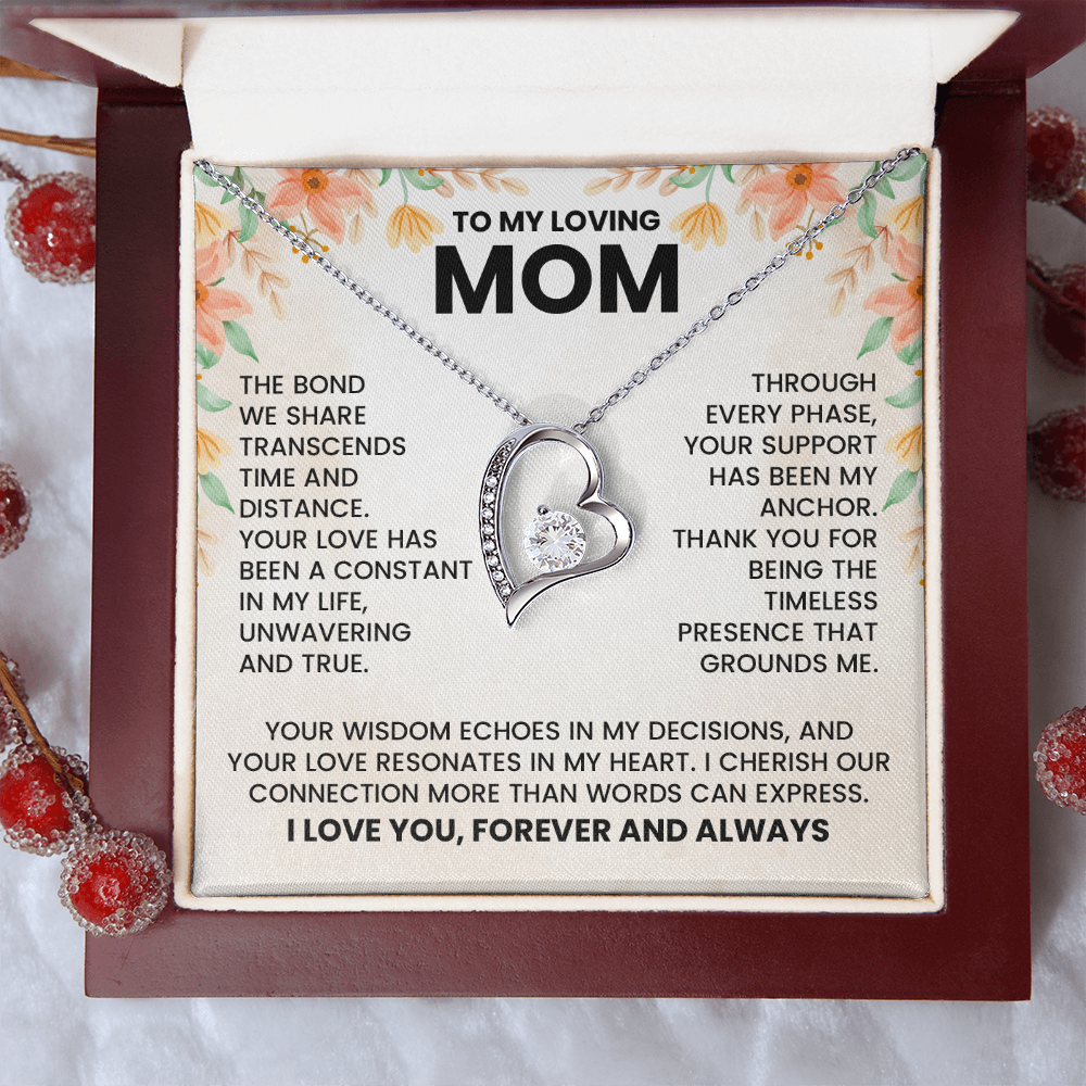 To My Loving Mom Necklace, Christmas Gift for Mom, Mothers Day Gift Ideas for Mom