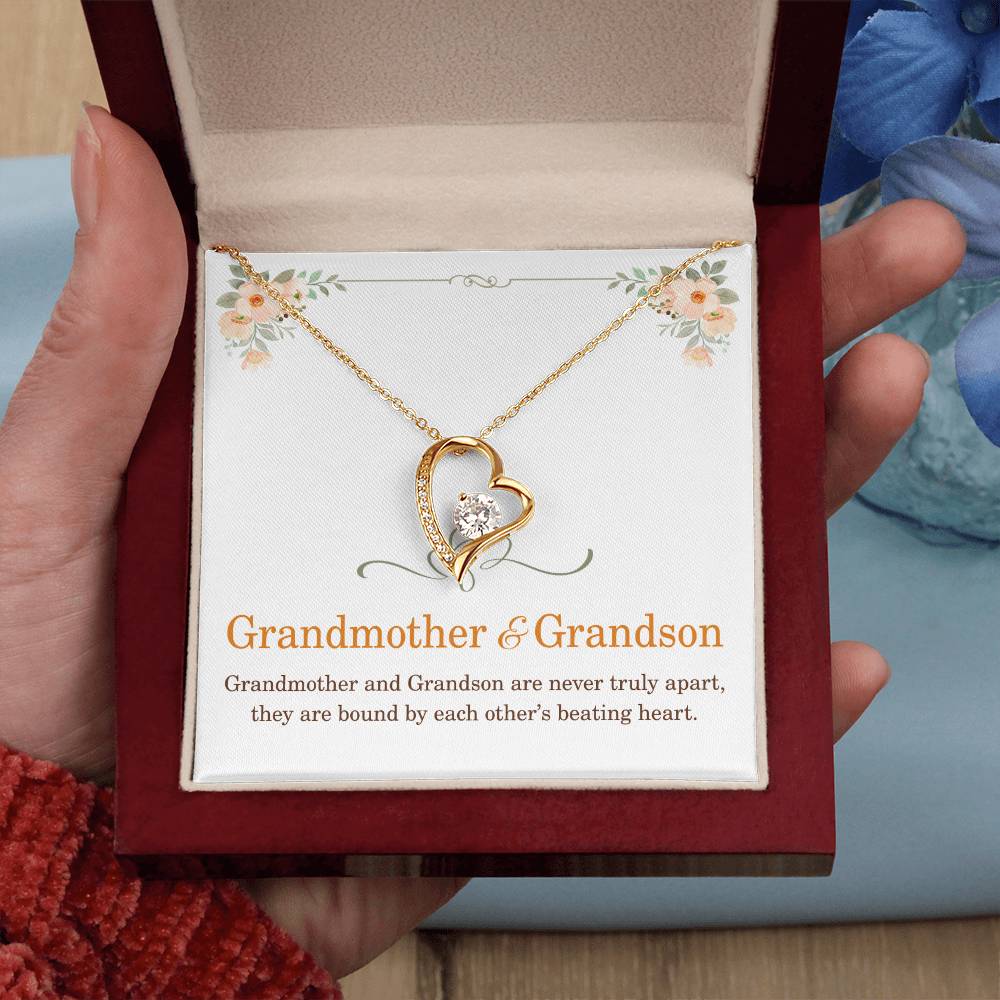 Grandma Christmas Gift from Grandson Grandmother Grandson Necklace Grandmother and Grandson are Never Truly Apart Grandma Birthday Gift
