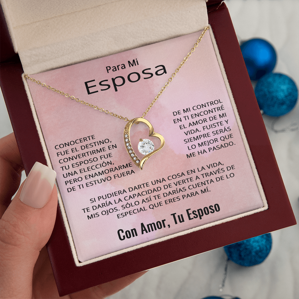 Para Mi Esposa En Espanol Novia Pareja Amor Aniversario Cumpleaños Celebración Collar Pendiente To My Wife Necklace in Spanish Anniversary Valentines Day Jewelry