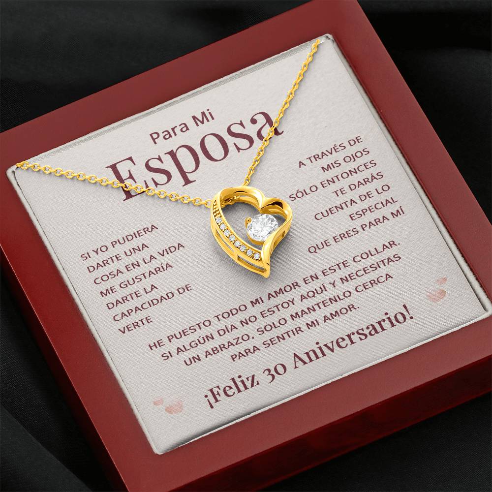 Regalo 30 Aniversario para Esposa - Collar Amor Eterno - Bodas de Perla - To My Wife Necklace in Spanish
