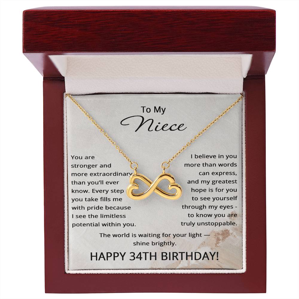 34th Birthday Gifts for Niece - 34th Birthday Necklace for Niece - To My Niece Necklace