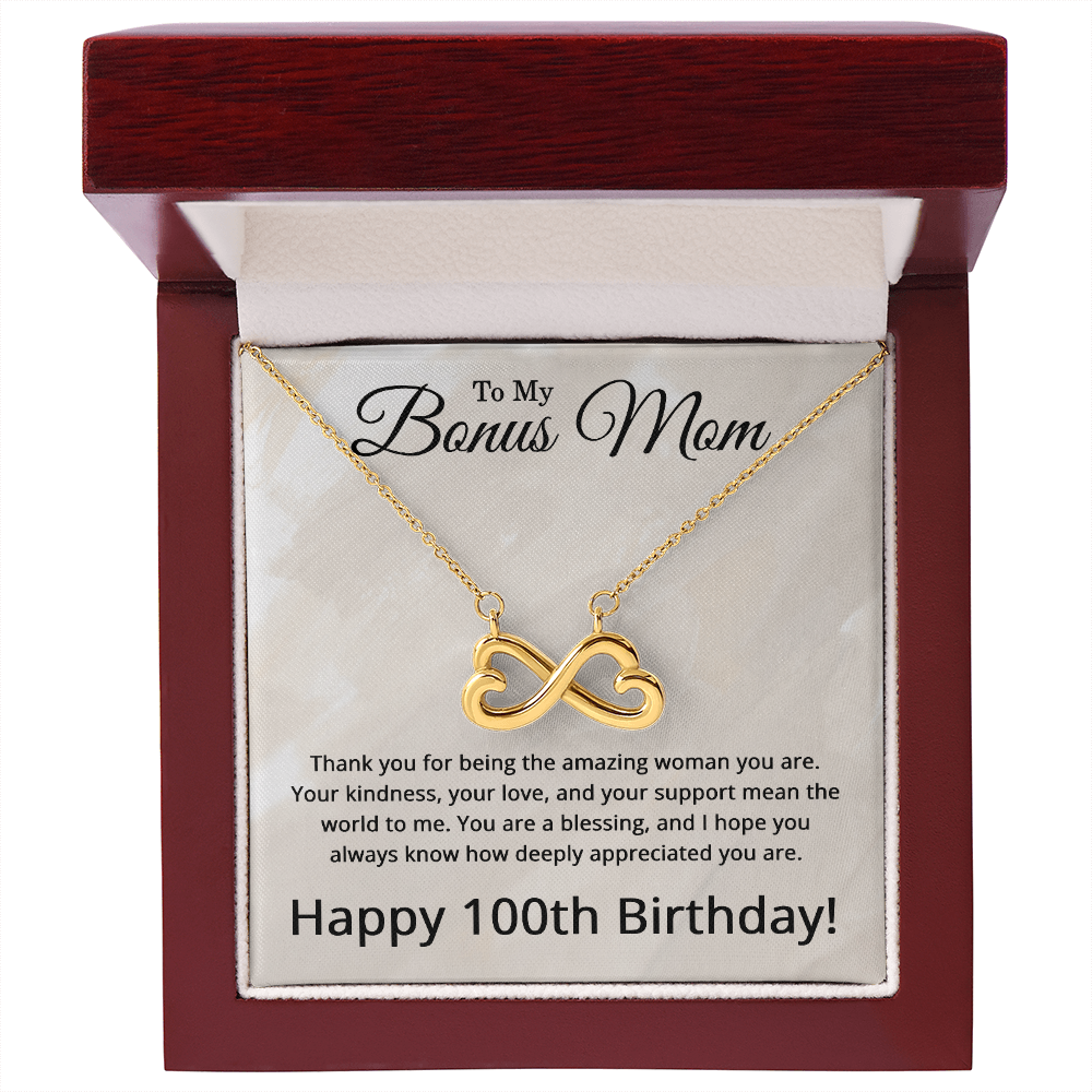 100th Birthday Gifts for Bonus Mom - 100th Birthday Necklace for Bonus Mom - To My Bonus Mom Necklace