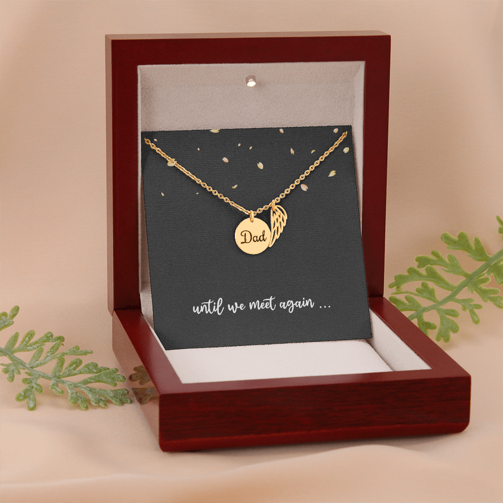 Dad Memorial Necklace for Sister Bereavement Gift for Daughter Angel Wing Dad Necklace In Memory of Dad Jewelry