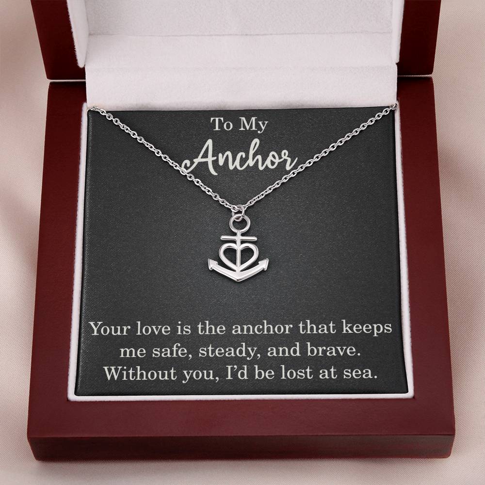 To My Anchor Necklace With Loving Message Gift For Wife Husband or Loved One Motivational Inspirational