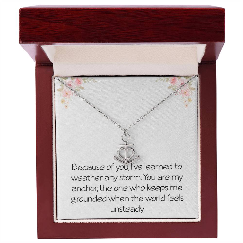 Anchor Necklace for Wife Husband Best Friend Friendship Anniversary Jewelry Thoughtful The Storm Necklace Motivational Inspirational