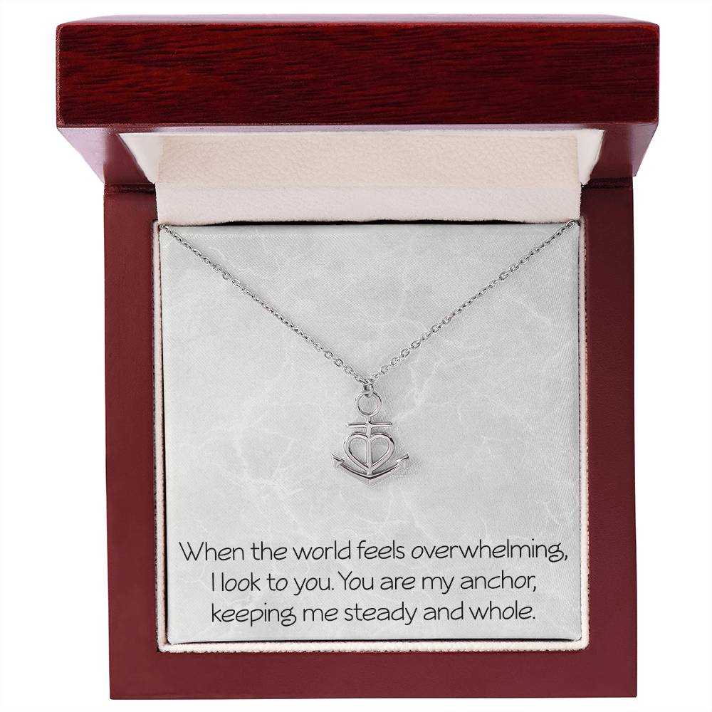 Annivesary Necklace for Wife With Message Valentine's Day Birthday Christmas Anchor Pendant for Women Girlfriend Friendship Best Friend Motivational Inspirational