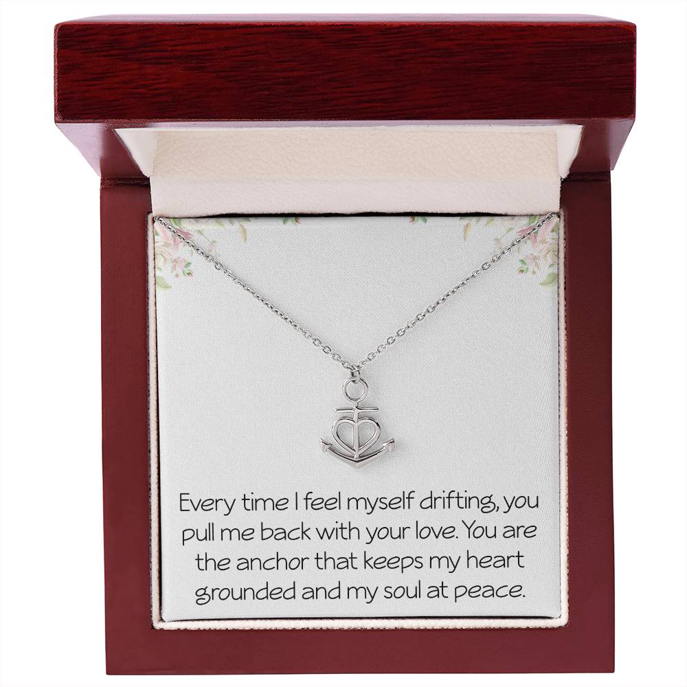 Heartfelt Anchor Necklace With Loving Message Meaningful Necklace Gift For Husband Wife or Friend Motivational Inspirational