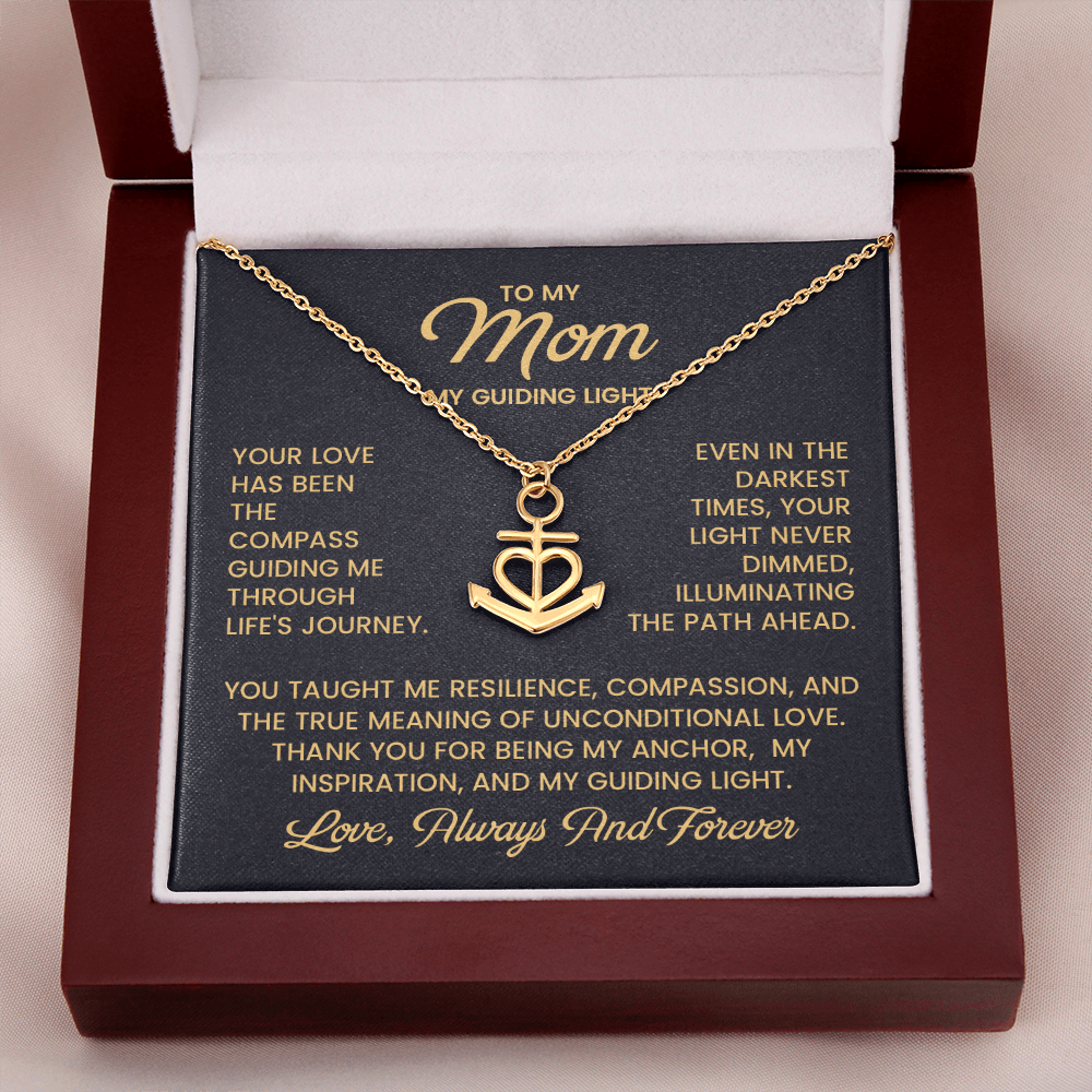 Mom Anchor Necklace – Mother's Day Gift from Daughter, Thank You Necklace for Mom, Single Mom Gift