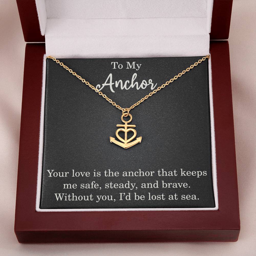 To My Anchor Necklace With Loving Message Gift For Wife Husband or Loved One Motivational Inspirational
