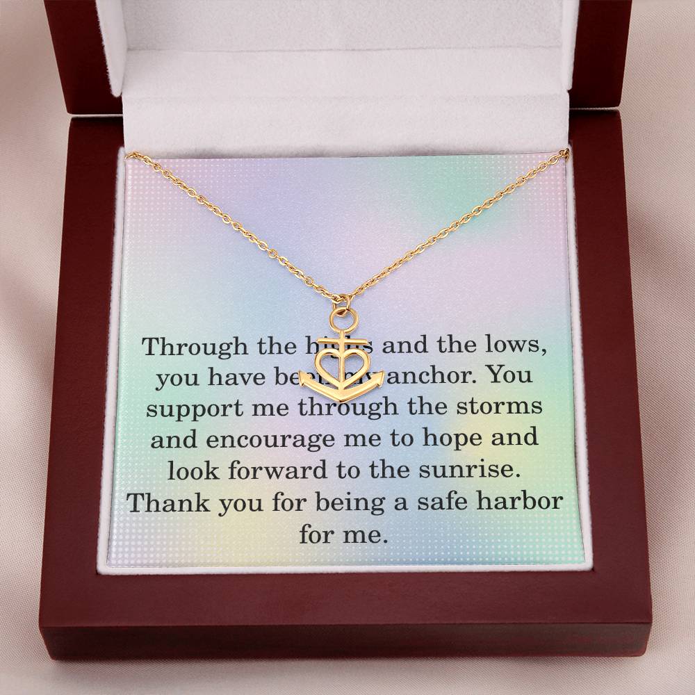 Anchor Penant Necklace for Women Support Christmas Gift Illness Cancer Survivor Surgury Christmas Gifts for Her