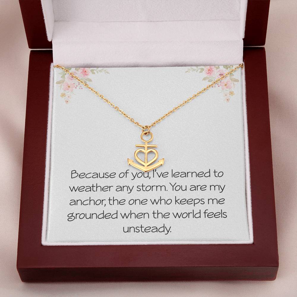 Anchor Necklace for Wife Husband Best Friend Friendship Anniversary Jewelry Thoughtful The Storm Necklace Motivational Inspirational