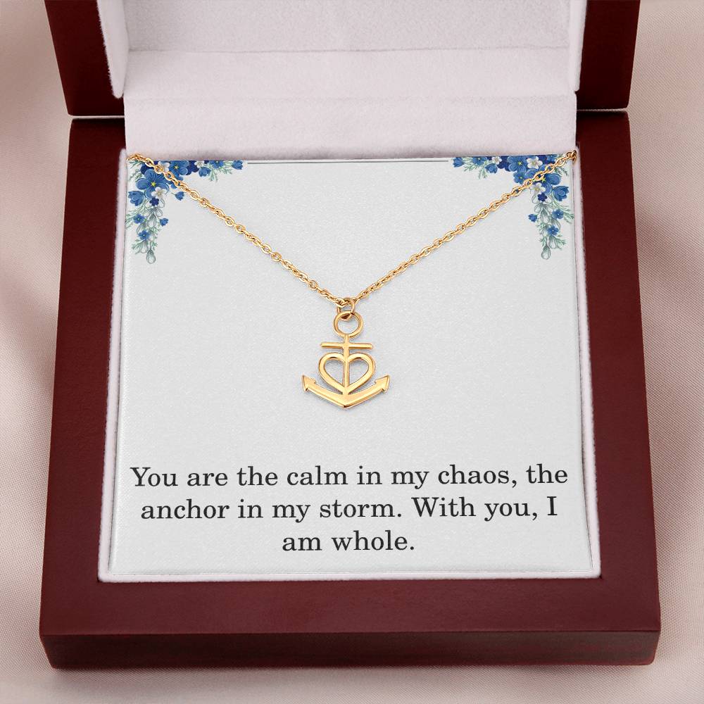 Anchor Necklace Gift With Love Message Card Sentimental Anchor Pendant Gift The Storm Necklace Motivational Inspirational