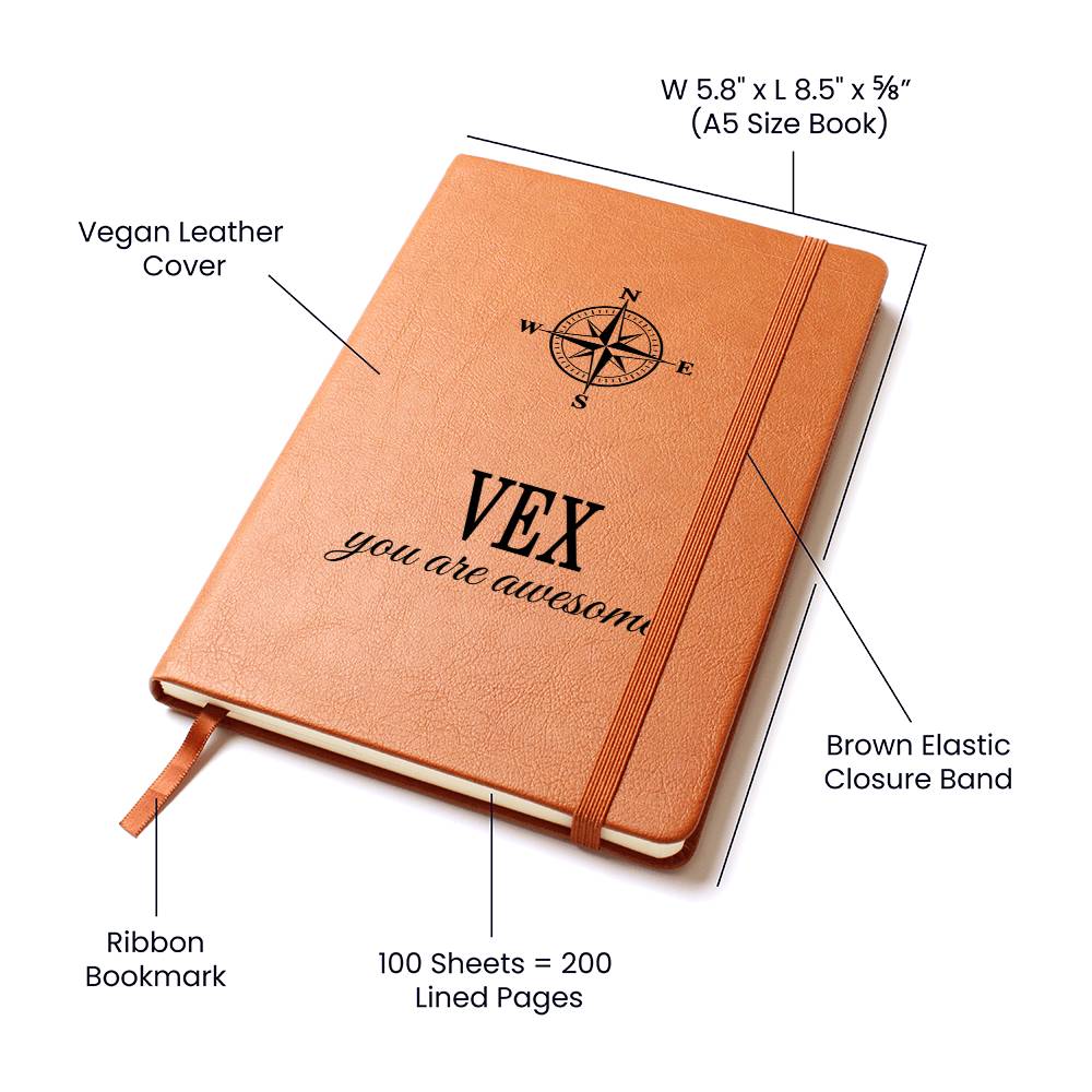 Vex Notebook - Personalized Leather Journal for Him