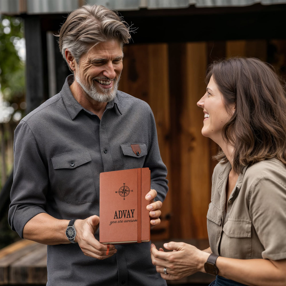 Advay Notebook - Personalized Leather Journal Men