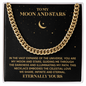 Cuban Link Chain for Boyfriend, To My Moon and Stars Necklace for Husband, Valentines Day Gifts for Men