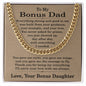 Bonus Dad Gift from Bonus Daughter, To My Bonus Dad Necklace, Fathers Day Gift for Bonus Dad