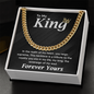 To My King Necklace for Men, To My Man Necklace, Cuban Chain Necklaces for Him for Anniversary Gifts, Birthday, Christmas for Husband and Boyfriend