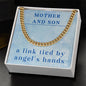 Mother Son Necklace from Mom – Son’s Cuban Link Chain for Birthday or Christmas – A Link Tied by Angel’s Hands