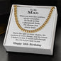 10th Birthday Gift for Him, 10th Birthday Necklace for Men, Adjustable Stainless Steel Cuban Link Chain