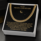Cuban Link Chain for Boyfriend, To My Moon and Stars Necklace for Husband, Valentines Day Gifts for Men
