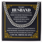 To My Husband Cuban Link Chain with Gold Finish - Men's Adjustable Sentimental Necklace - Always Remember Necklace for Him