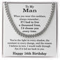 14th Birthday Gift for Him, 14th Birthday Necklace for Men, Adjustable Stainless Steel Cuban Link Chain