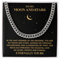 Cuban Link Chain for Boyfriend, To My Moon and Stars Necklace for Husband, Valentines Day Gifts for Men