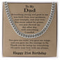 21st Birthday Gifts for Dad - 21st Birthday Necklace for Dad - Gift Ideas for Father's 21st Birthday Birthday