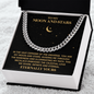 Cuban Link Chain for Boyfriend, To My Moon and Stars Necklace for Husband, Valentines Day Gifts for Men