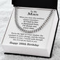 100th Birthday Gift for Him, 100th Birthday Necklace for Men, Adjustable Stainless Steel Cuban Link Chain