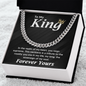 To My King Necklace for Men, To My Man Necklace, Cuban Chain Necklaces for Him for Anniversary Gifts, Birthday, Christmas for Husband and Boyfriend