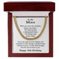 10th Birthday Gift for Him, 10th Birthday Necklace for Men, Adjustable Stainless Steel Cuban Link Chain