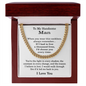 To My Handsome Man Necklace - Stainless Steel Cuban Link Chain Necklace for Husband or Boyfriend