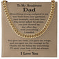 To My Handsome Dad Necklace, Fathers Day Gift from Son and Daughter