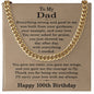 100th Birthday Gifts for Dad - 100th Birthday Necklace for Dad - Gift Ideas for Father's 100th Birthday Birthday