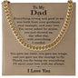 To My Dad Necklace, Cuban Link Chain for Dad