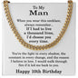 10th Birthday Gift for Him, 10th Birthday Necklace for Men, Adjustable Stainless Steel Cuban Link Chain