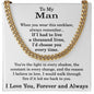 To My Man Gifts - Necklace for Husband from Wife - Gift Ideas for Boyfriend - To My Man Jewelry