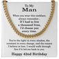42nd Birthday Gift for Him, 42nd Birthday Necklace for Men, Adjustable Stainless Steel Cuban Link Chain