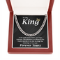 To My King Necklace for Men, To My Man Necklace, Cuban Chain Necklaces for Him for Anniversary Gifts, Birthday, Christmas for Husband and Boyfriend