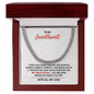 Cuban Link Chain for Husband, Wedding Anniversary Gift for Husband, Message Card Necklace for Boyfriend, Partner, Men, Him or Birthday, Christmas, or Anniversary