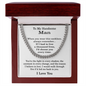 To My Handsome Man Necklace - Stainless Steel Cuban Link Chain Necklace for Husband or Boyfriend