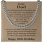 100th Birthday Gifts for Dad - 100th Birthday Necklace for Dad - Gift Ideas for Father's 100th Birthday Birthday