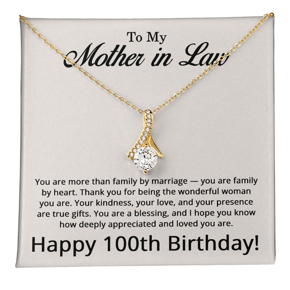 100th Birthday Gifts for Mother in Law - To My Mother in Law Necklace